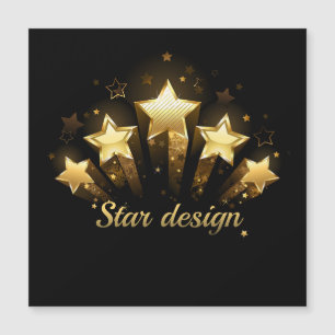 Five gold stars on black