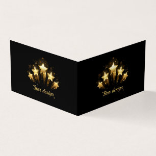 Five gold stars on black