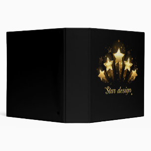 Five gold stars on black binder