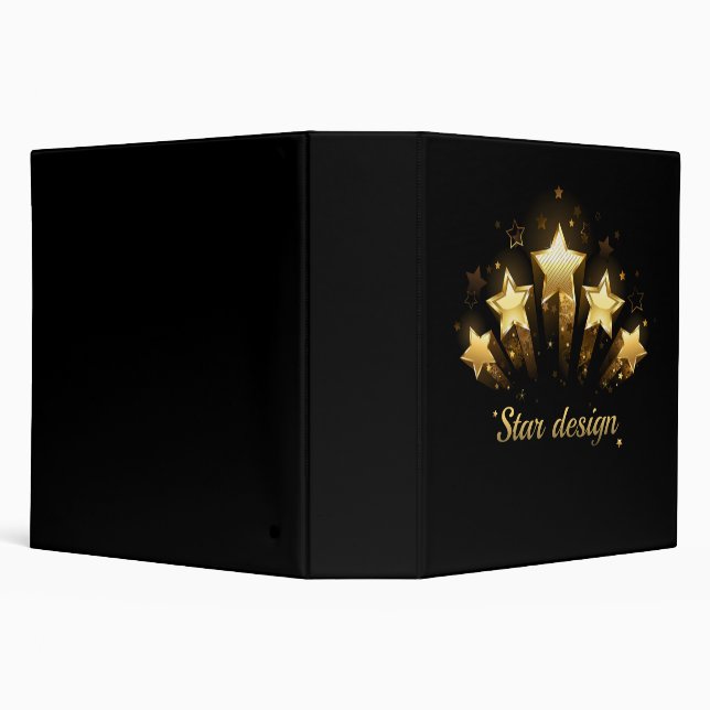 Five gold stars on black binder (Background)