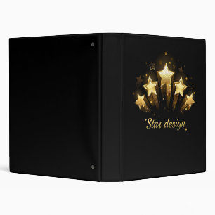 Five gold stars on black binder