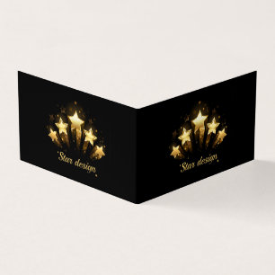 Five gold stars on black business card