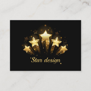 Five gold stars on black business card