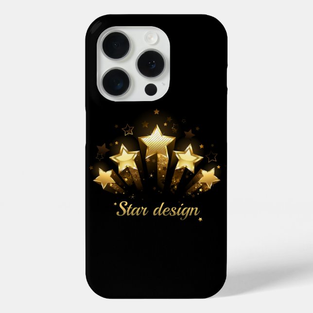 Five gold stars on black Case-Mate iPhone case (Back)