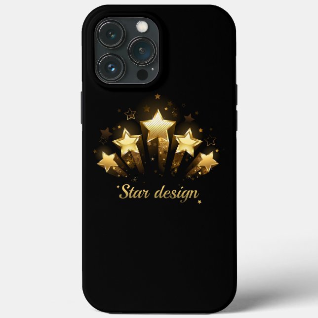 Five gold stars on black Case-Mate iPhone case (Back)