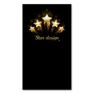 Five gold stars on black Magnetic business card