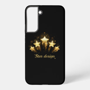 Five gold stars on black samsung galaxy case