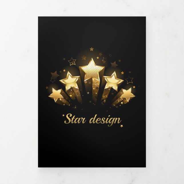 Five gold stars on black Tri-Fold programme (Cover)