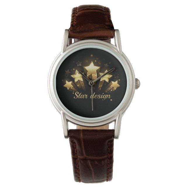Five gold stars on black watch (Front)