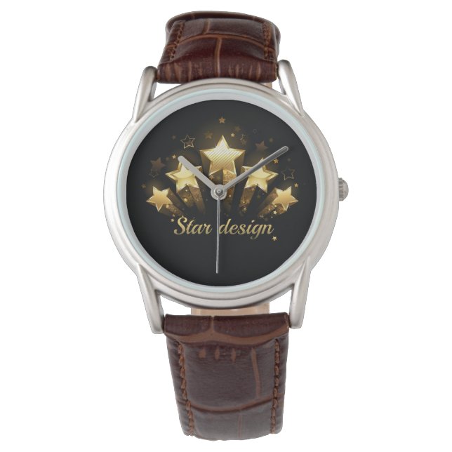 Five gold stars on black watch (Front)