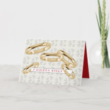 Five Golden Rings Greeting Card
