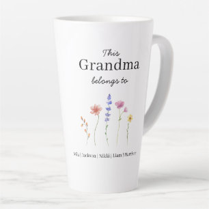 Five Grandchildren Personalized Latte Mug