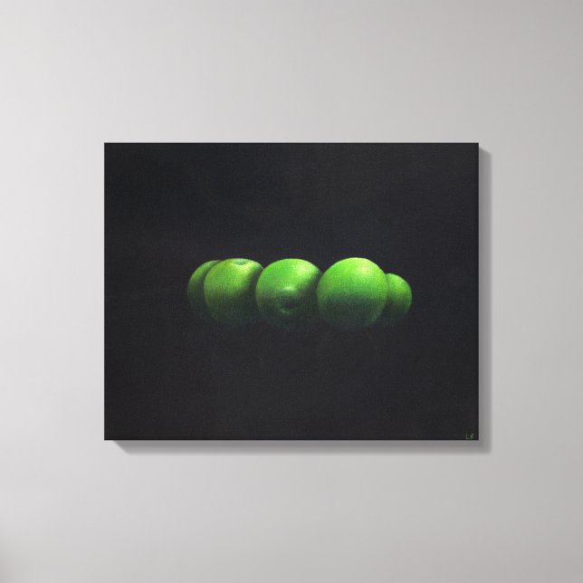 Five Green Apples Canvas Print (Front)