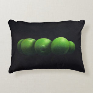 Five Green Apples Decorative Pillow