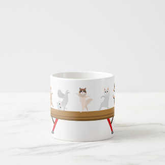 Five Gymnastics Cats on Beam Mini Espresso Cup