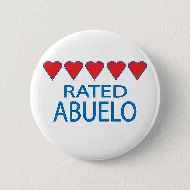Five Heart Abuelo 2 Inch Round Button (Front)