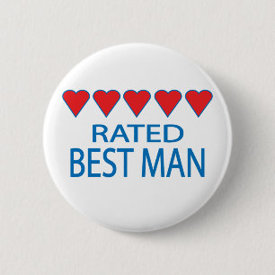 Five Heart Best Man 2 Inch Round Button