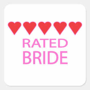 Five Heart Bride Square Sticker