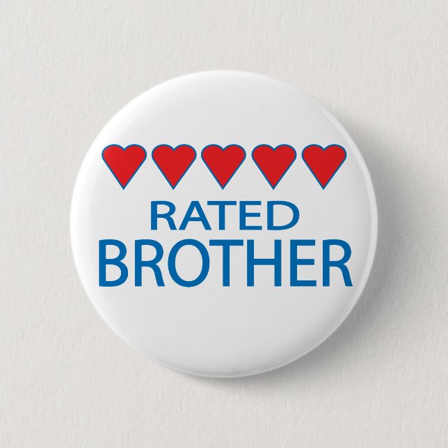 Five Heart Brother 2 Inch Round Button (Front)