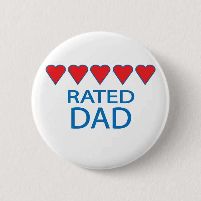 Five Heart Dad 2 Inch Round Button (Front)