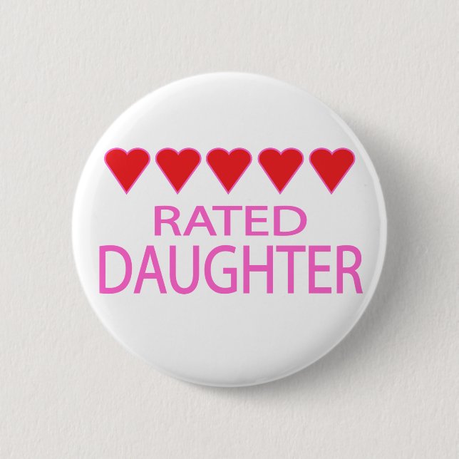 Five Heart Daughter 2 Inch Round Button (Front)