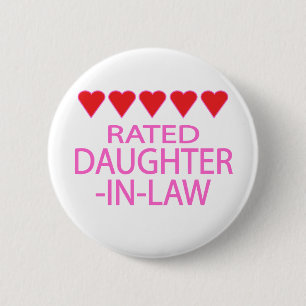 Five Heart Daughter-In-Law 2 Inch Round Button