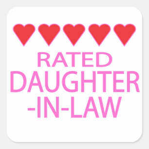 Five Heart Daughter-In-Law Square Sticker