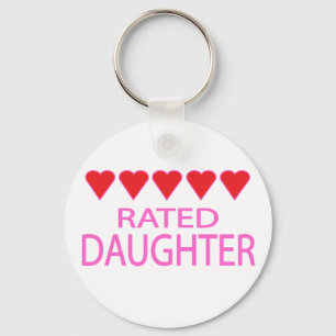 Five Heart Daughter Keychain