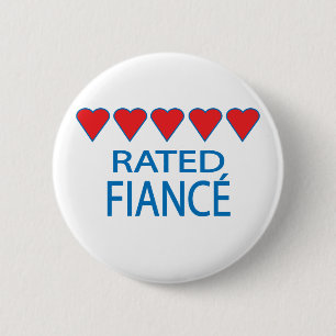 Five Heart Fiancé 2 Inch Round Button