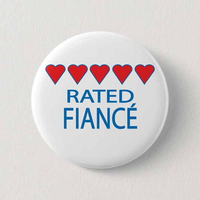 Five Heart Fiancé 2 Inch Round Button (Front)
