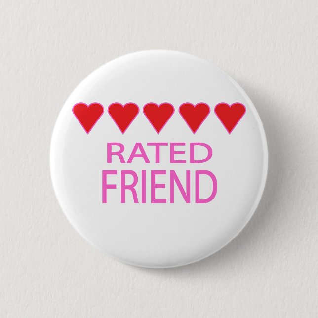 Five Heart Friend 2 Inch Round Button (Front)