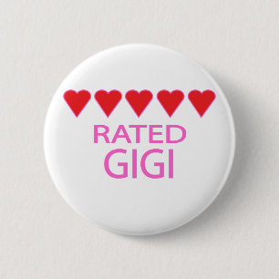 Five Heart Gigi 2 Inch Round Button