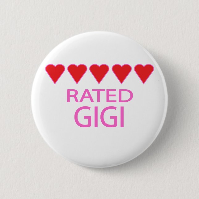 Five Heart Gigi 2 Inch Round Button (Front)