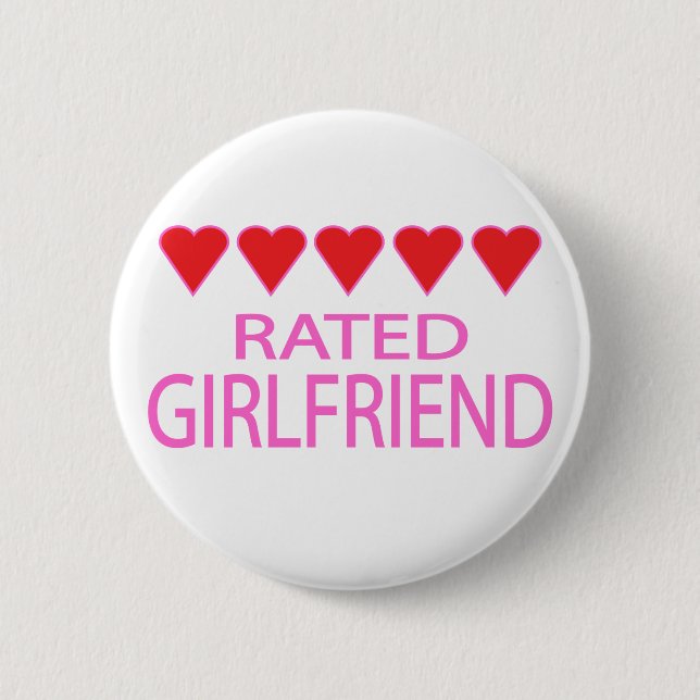 Five Heart Girlfriend 2 Inch Round Button (Front)