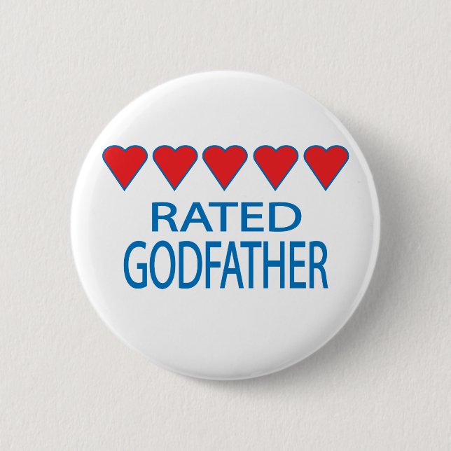 Five Heart Godfather 2 Inch Round Button (Front)