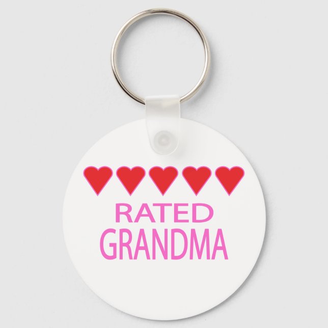 Five Heart Grandma Keychain (Front)