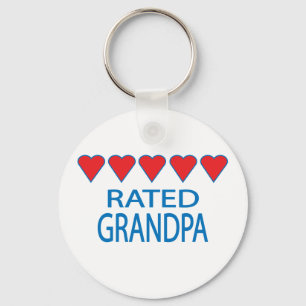 Five Heart Grandpa Keychain