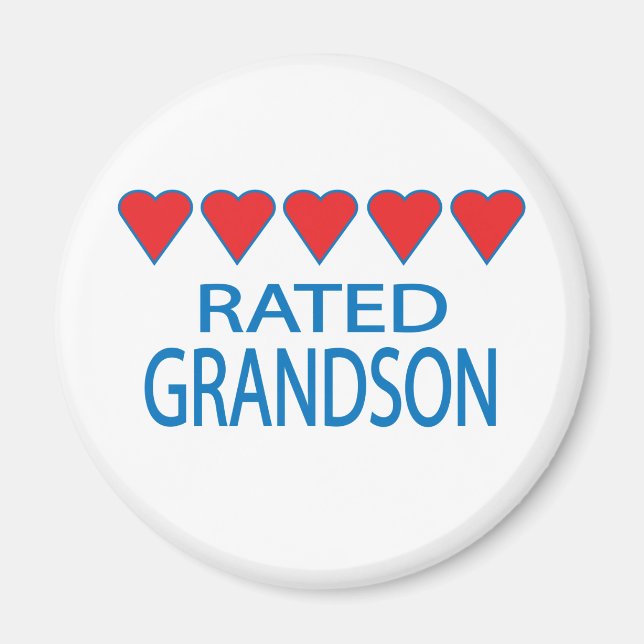 Five Heart Grandson Magnet (Front)
