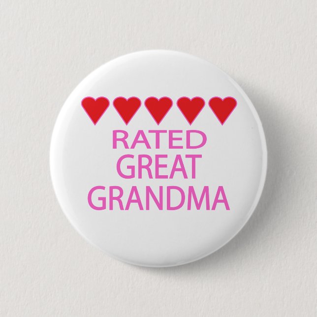 Five Heart Great Grandma 2 Inch Round Button (Front)