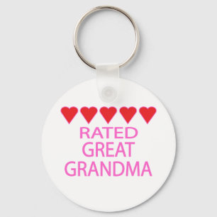 Five Heart Great Grandma Keychain