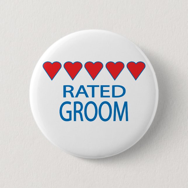 Five Heart Groom 2 Inch Round Button (Front)