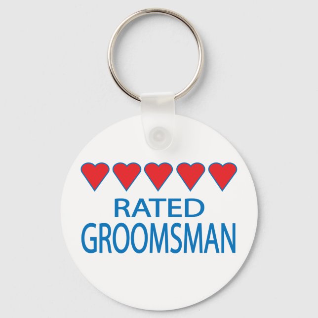 Five Heart Groomsman Keychain (Front)