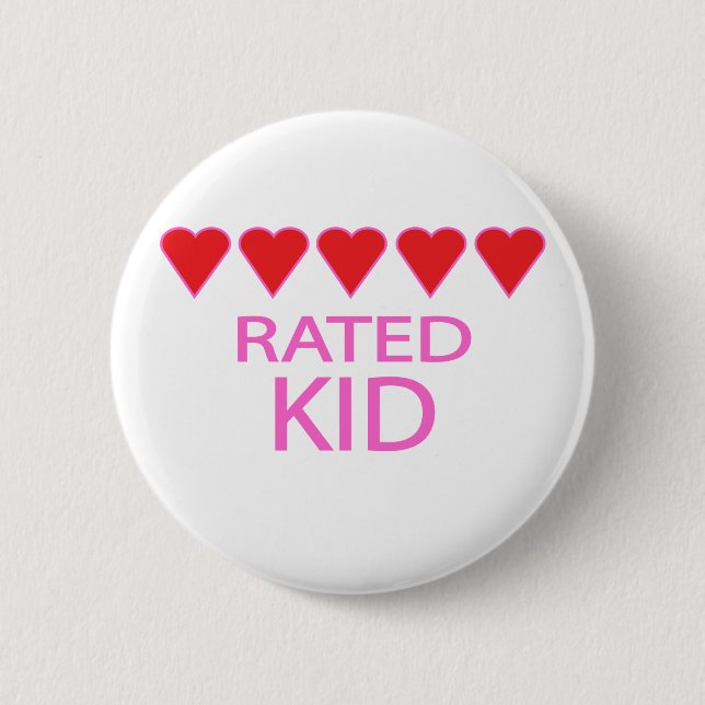 Five Heart Kid 2 Inch Round Button (Front)