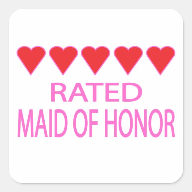 Five Heart Maid of Honour Square Sticker (Front)