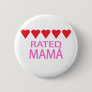 Five Heart Mamá 2 Inch Round Button