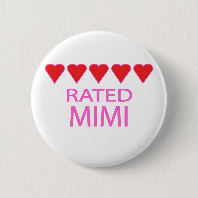 Five Heart Mimi 2 Inch Round Button (Front)