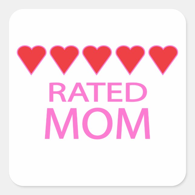 Five Heart Mom Square Sticker (Front)