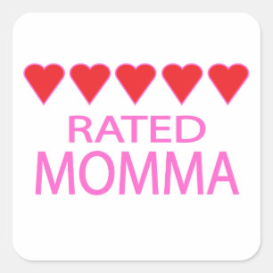 Five Heart Momma Square Sticker