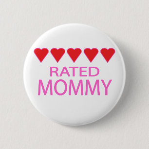 Five Heart Mommy 2 Inch Round Button