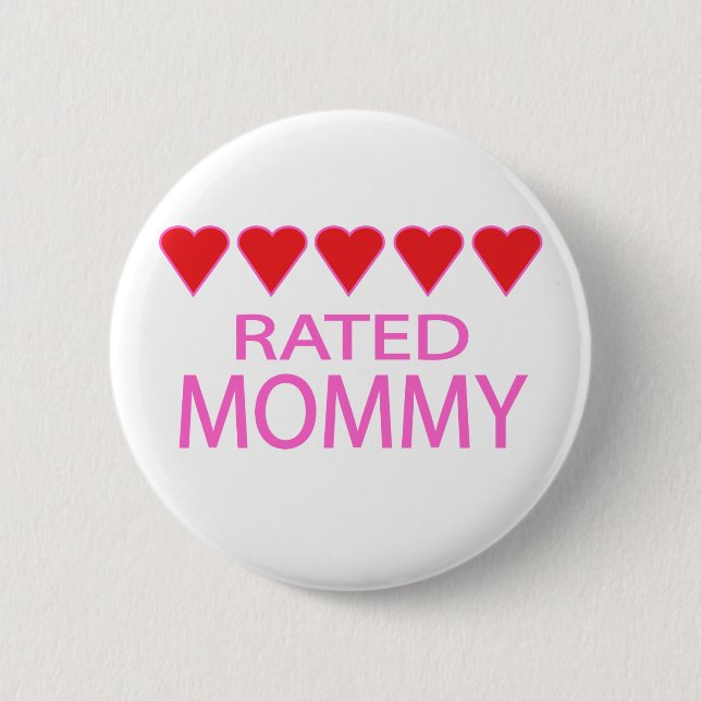 Five Heart Mommy 2 Inch Round Button (Front)